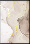 Acuarela Beige Real Oro Póster